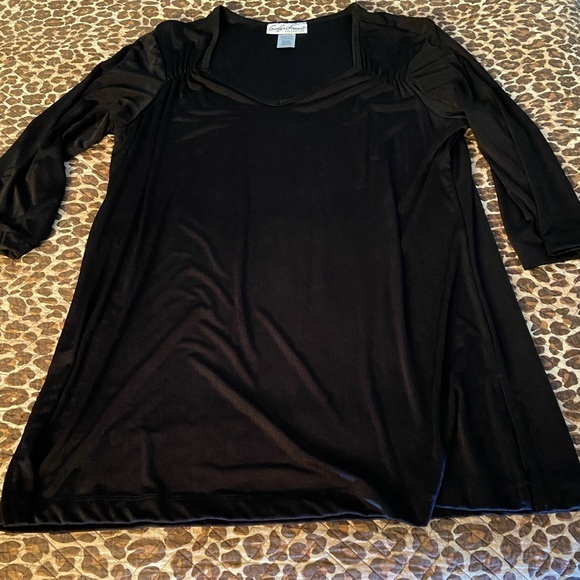 Vintage Carolyn Strauss Black Silky Top - Picture 4 of 10